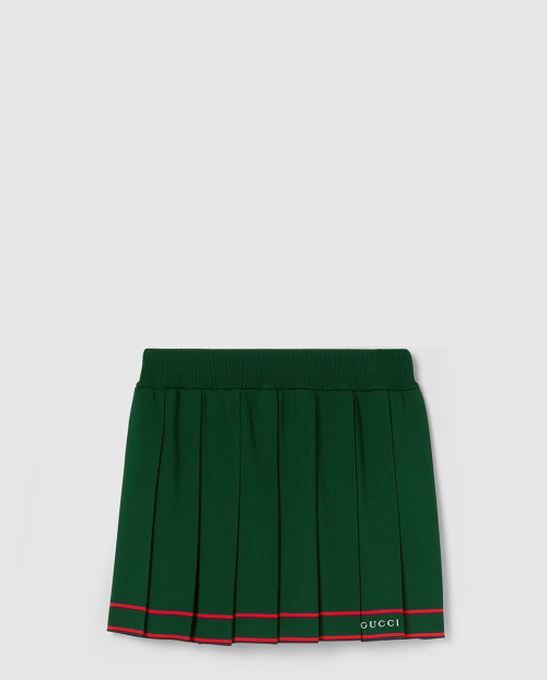 [GUCCI-구찌]스트라이프 트리밍 플리츠 스커트 ‎691712