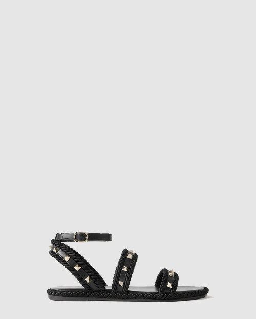 [VALENTINO-발렌티노]트리밍 스터드 가죽 샌들