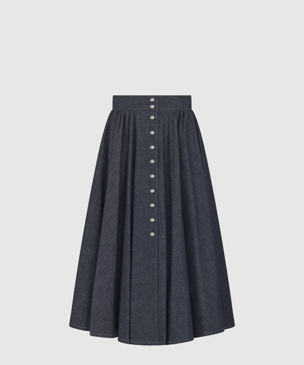 [DIOR-디올]스냅 미디 스커트 542J2