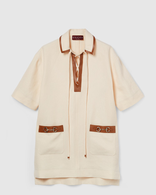 [GUCCI-구찌]말빗이 달린 린넨 캔버스 드레스 826467