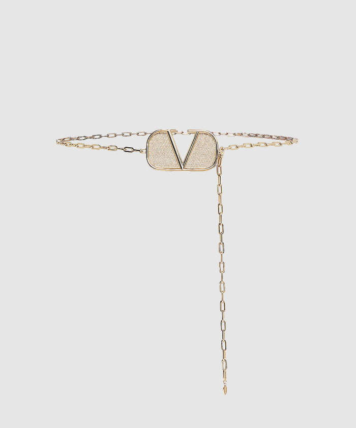 레플리카|이미테이션 valentino-발렌티노브이로고-크리스탈-임벨리시드-체인벨트