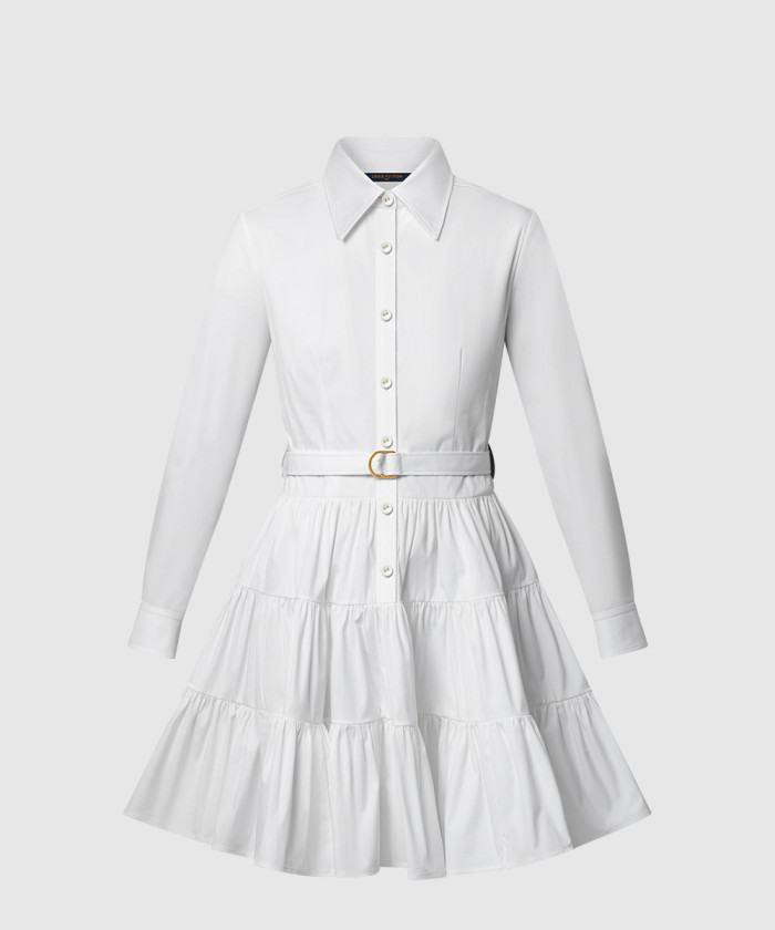 레플리카|이미테이션 louis-vuitton-루이비통벨티드-티어드-셔츠-드레스-1aiap4