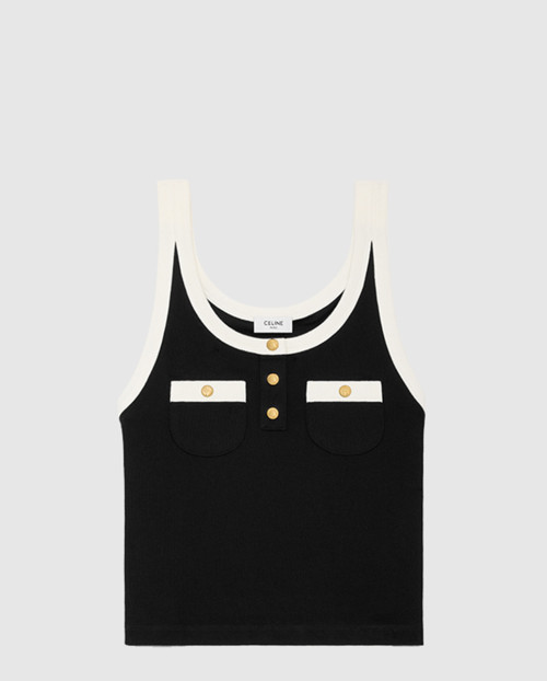 [CELINE-셀린느]크롭 탱크 탑 코튼 저지 RX03A0