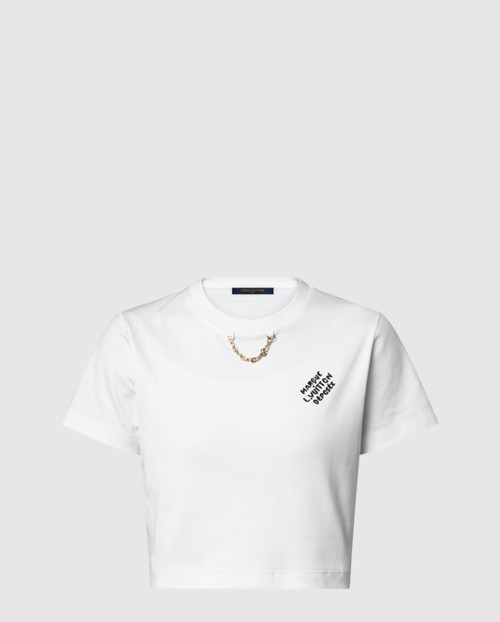 [LOUIS VUITTON-루이비통]엠브로이더드 시그니처 크롭 톱 1AHX83