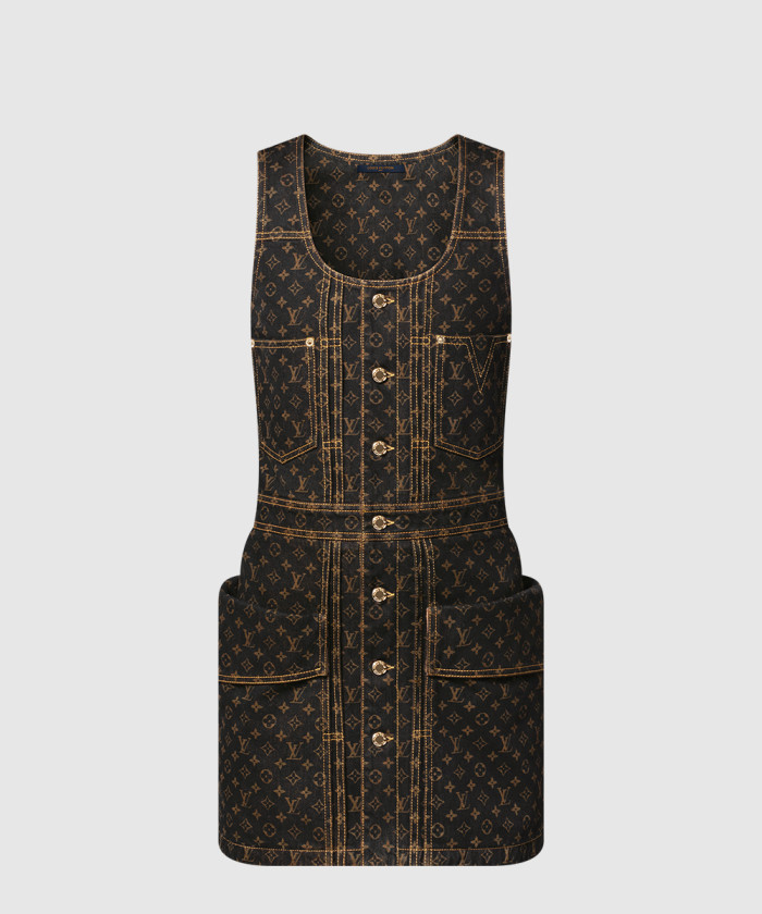 레플리카|이미테이션 louis-vuitton-루이비통모노그램-데님-버튼-프런트-드레스-1aibb1