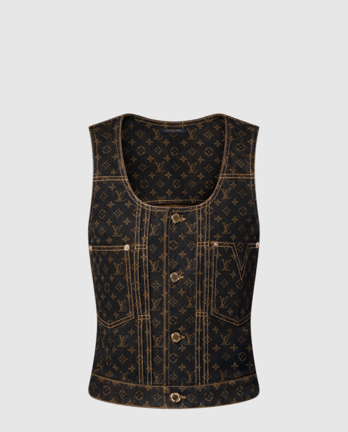 [LOUIS VUITTON-루이비통]모노그램 데님 버튼 업 탑 1AIBF7