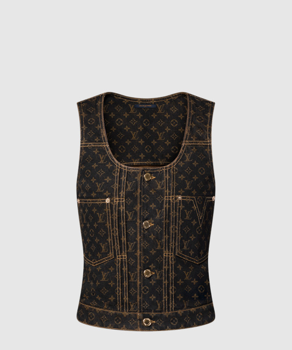 [LOUIS VUITTON-루이비통]모노그램 데님 버튼 업 탑 1AIBF7