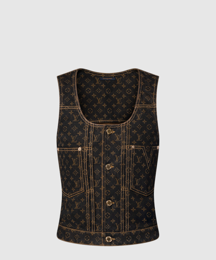 레플리카|이미테이션 louis-vuitton-루이비통모노그램-데님-버튼-업-탑-1aibf7