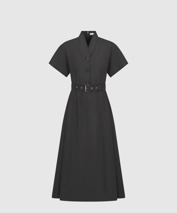 [DIOR-디올]벨트 미디 드레스 541D4