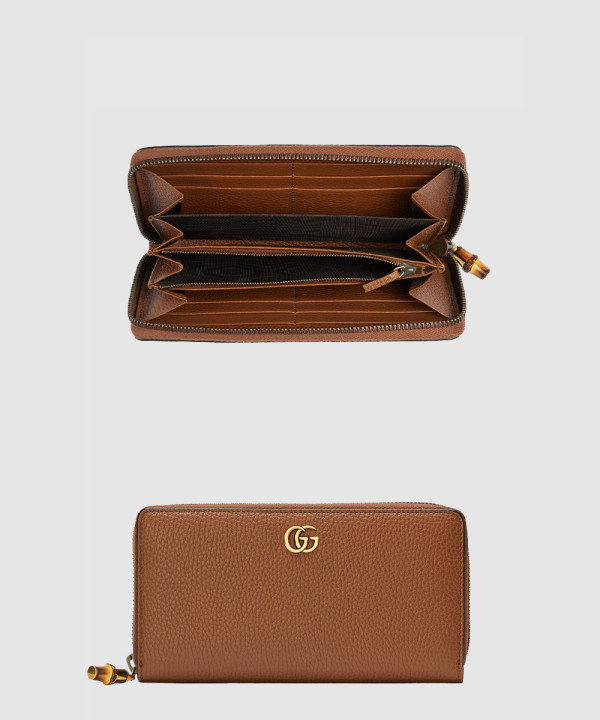 [GUCCI-구찌]장지갑 대나무 더블 G 지퍼 지갑 739499