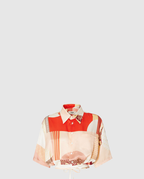 [FENDI-펜디]패치워크 프린트 실크 셔츠 FS8278