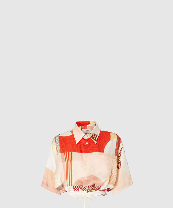 [FENDI-펜디]패치워크 프린트 실크 셔츠 FS8278