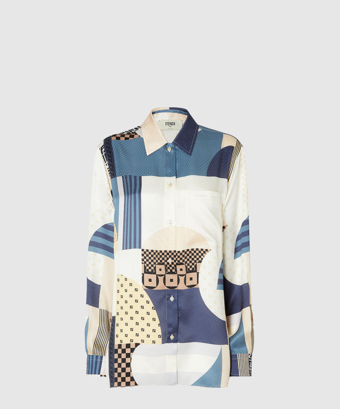 레플리카|이미테이션 fendi-펜디패치워크-프린트-실크-셔츠-fs8274