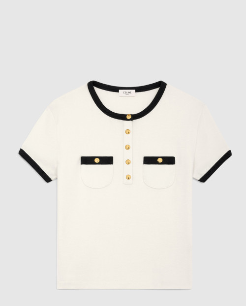 [CELINE-셀린느]크롭 티셔츠 코튼 저지 RX07H0