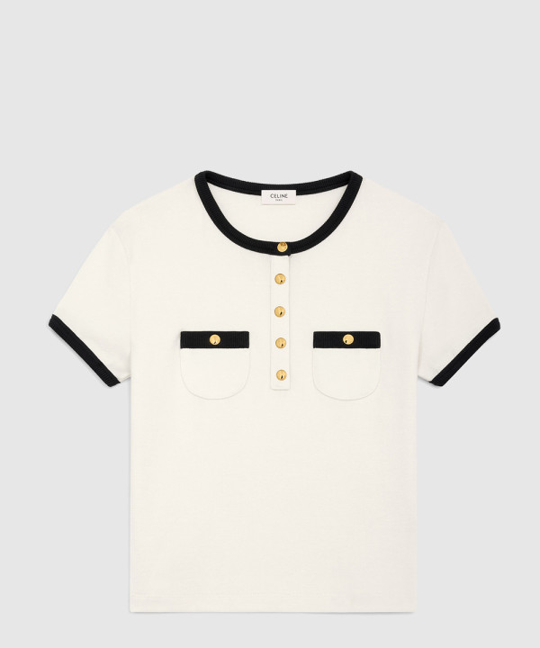 [CELINE-셀린느]크롭 티셔츠 코튼 저지 RX07H0