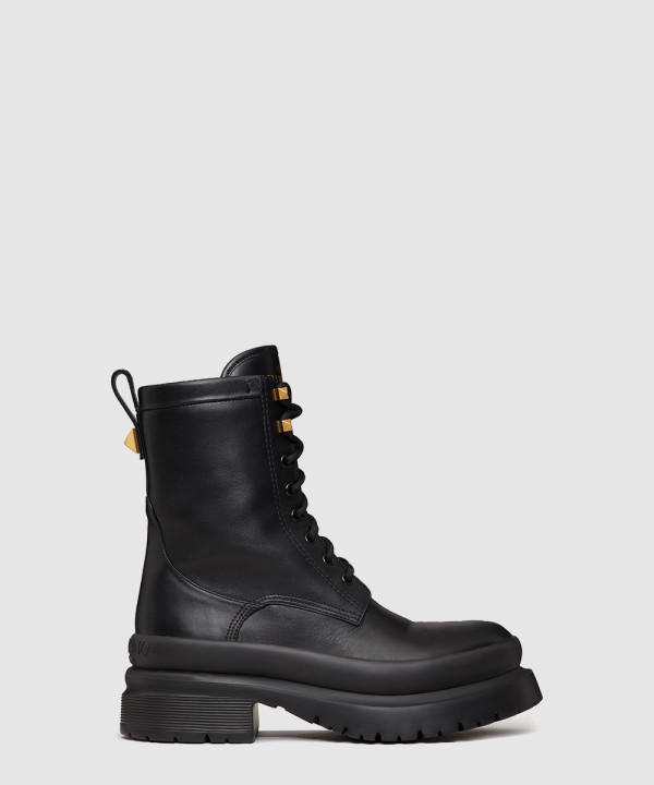 [VALENTINO-발렌티노]로만 스터드 송아지 가죽 밀리터리 앵클 부츠