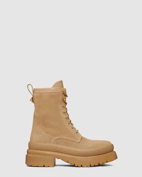 [VALENTINO-발렌티노]로만 스터드 스웨이드 밀리터리 부츠