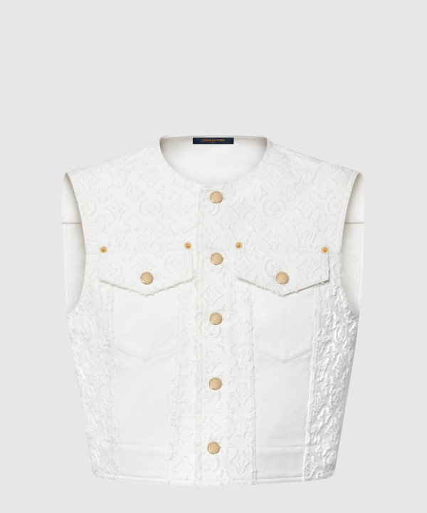 [LOUIS VUITTON-루이비통]슬리브리스 모노그램 필 쿠페 데님 재킷 1AHJRW