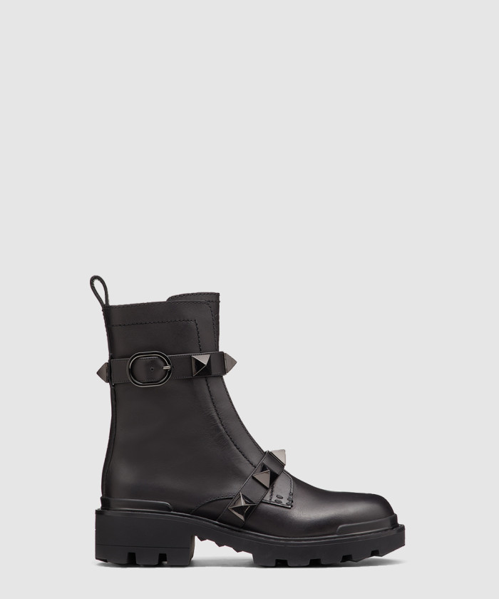 레플리카|이미테이션 valentino-발렌티노톤온톤-스터드가-달린-송아지-가죽-앵클-부츠