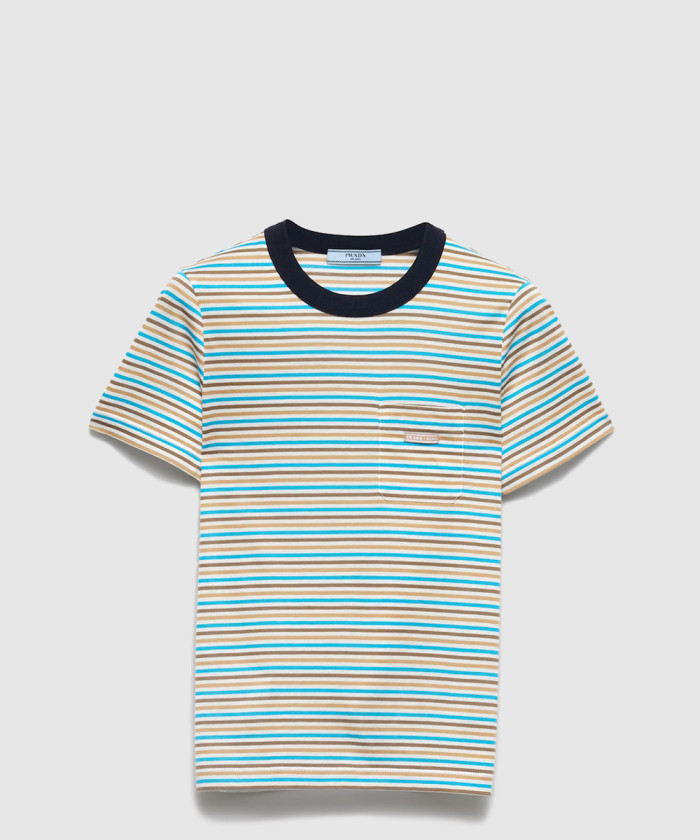 레플리카|이미테이션 prada-프라다스트라이프-라일-코튼-티셔츠-39605