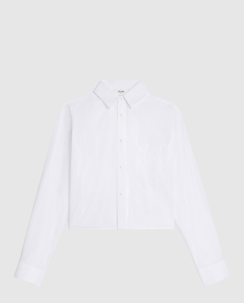 [CELINE-셀린느]크롭 셔츠 스트라이프 코튼 2C8370