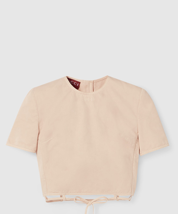 레플리카|이미테이션 gucci-구찌넥타이-코튼과-리넨-혼방-밑단-탑-832787