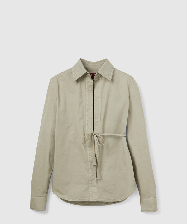 [GUCCI-구찌]타이 웨이스트 코튼 트윌 셔츠 830134