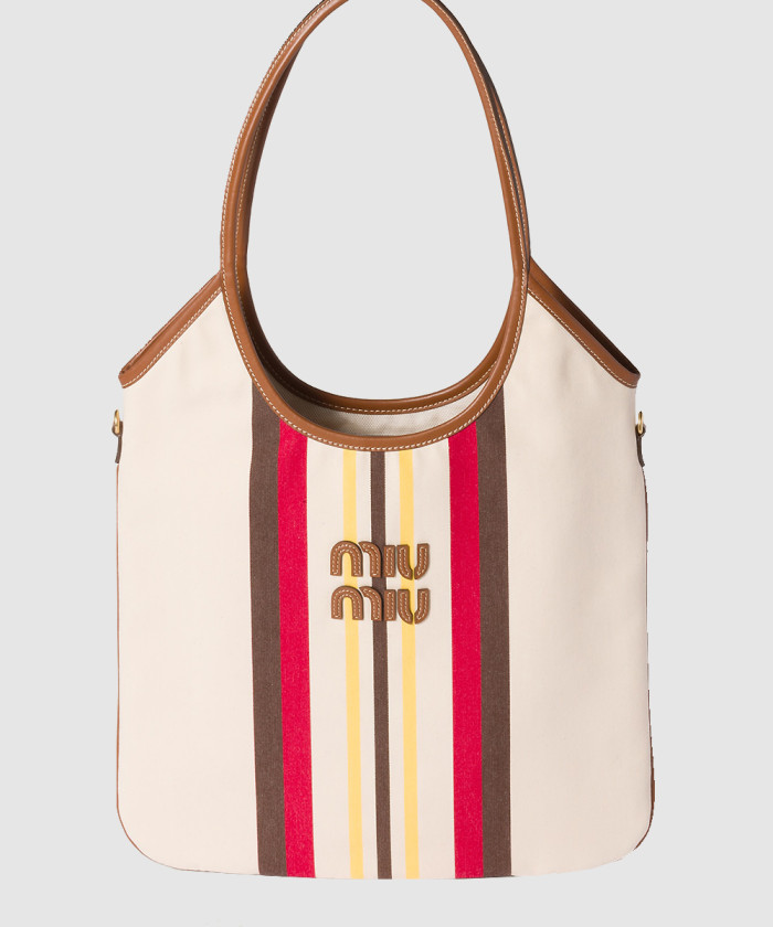 레플리카|이미테이션 miumiu-미우미우캔버스-및-가죽-아이비-백-5bg231