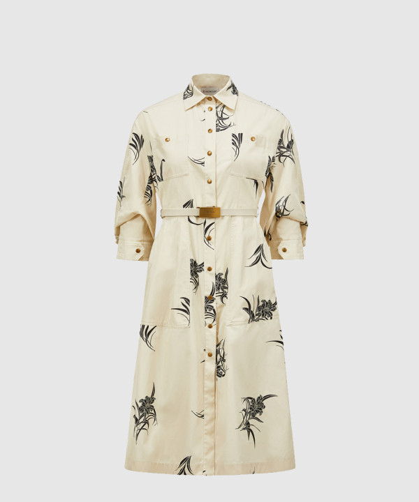 [MONCLER-몽클레어]플로럴 프린트 코튼 셔츠 드레스