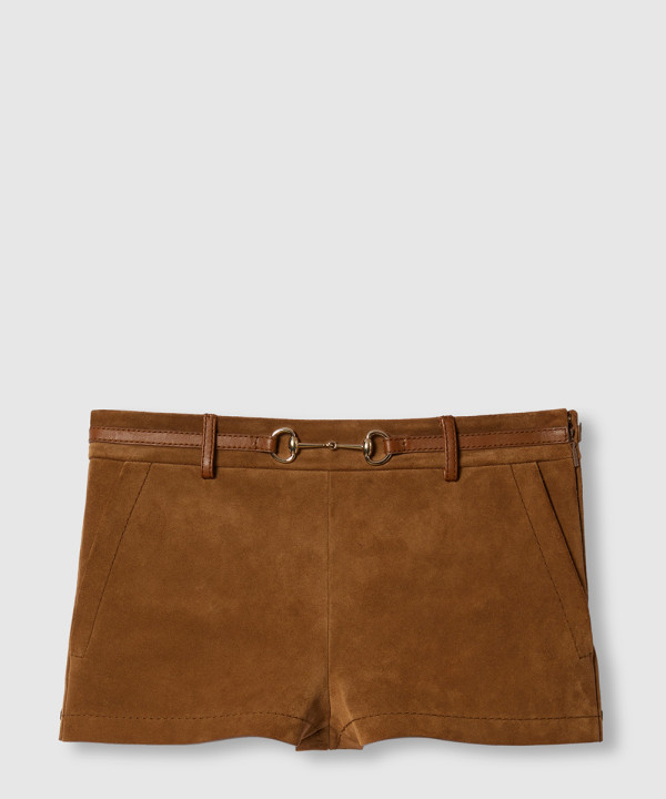 [GUCCI-구찌]스웨이드 쇼츠 홀스빗 벨트 ‎815075