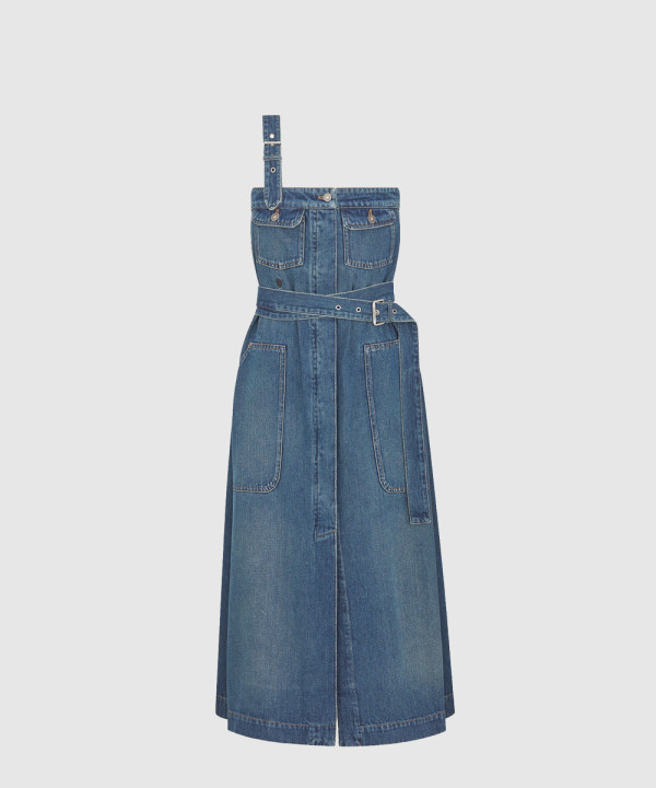 [DIOR-디올]언발란스 미디 드레스 522R1