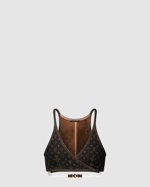 [LOUIS VUITTON-루이비통]데님 크리스크로스 모노그램 모티브 크롭 탑 1AIBFC