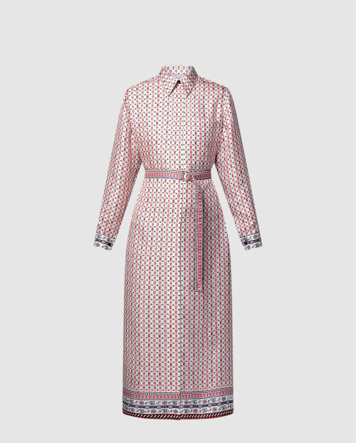 [LOUIS VUITTON-루이비통]스카프 프린트 셔츠 드레스 1AHHYX