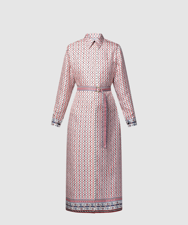 [LOUIS VUITTON-루이비통]스카프 프린트 셔츠 드레스 1AHHYX