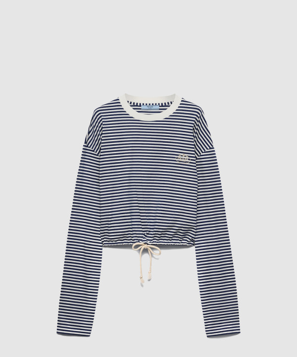 [PRADA-프라다]긴소매 스트라이프 저지 티셔츠 34675R