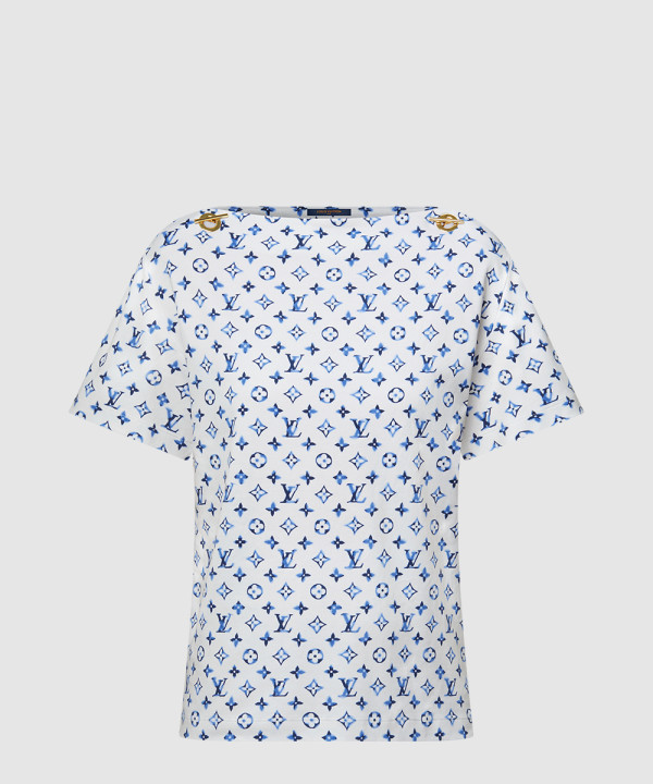 [LOUIS VUITTON-루이비통]Aquarelle 모노그램 아일렛 티셔츠 1AHIZ1
