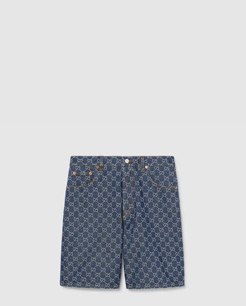[GUCCI-구찌]로우라이즈 GG 데님 자카드 쇼츠 782163