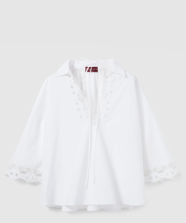 [GUCCI-구찌]자수 코튼 포플린 셔츠 ‎826591