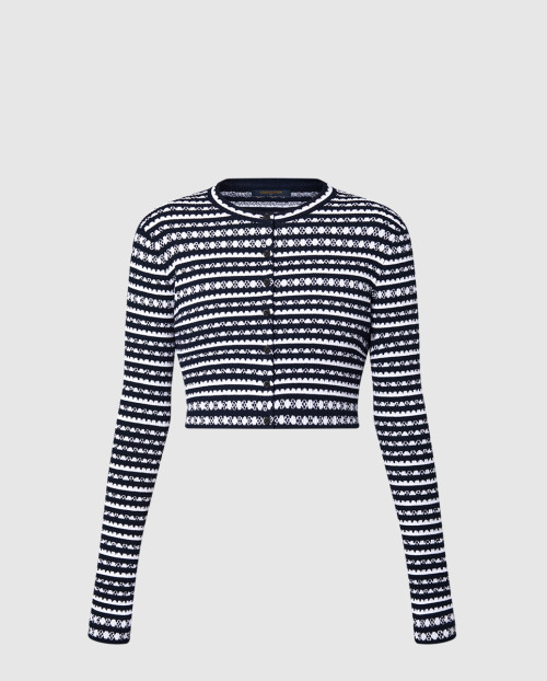 [LOUIS VUITTON-루이비통]스캘럽 스트라이프 가디건 1AHJ21