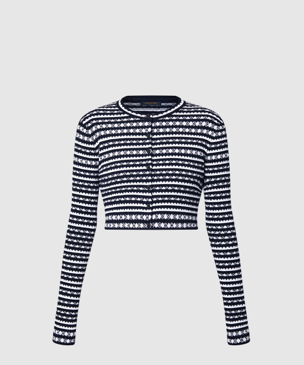 [LOUIS VUITTON-루이비통]스캘럽 스트라이프 가디건 1AHJ21