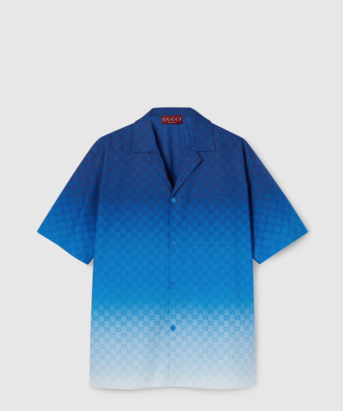 레플리카|이미테이션 gucci-구찌프린트-코튼-포플린-볼링-셔츠-794907-2