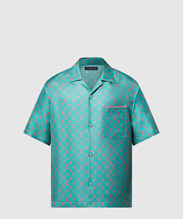 [LOUIS VUITTON-루이비통]모노그램 쇼트 슬리브드 실크 셔츠 1AHVU8