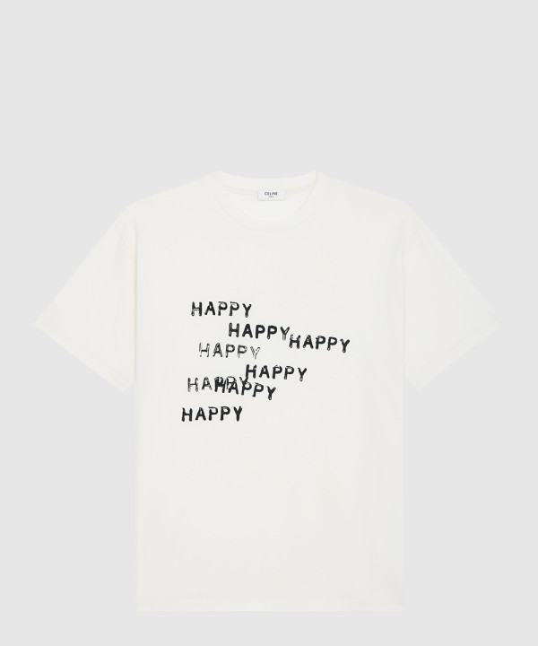 [CELINE-셀린느]Happy Happy 루즈 코튼 저지 티셔츠 RX06F6