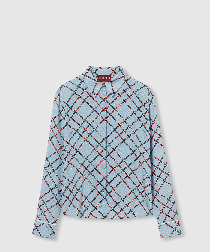 레플리카|이미테이션 gucci-구찌프린트-실크-크레이프-드-신-셔츠-808830