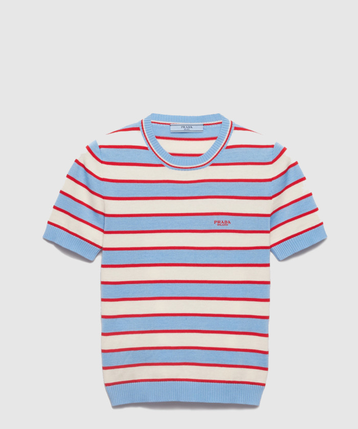 레플리카|이미테이션 prada-프라다스트라이프-크루넥-코튼-스웨터-p24s2h