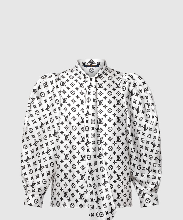 [LOUIS VUITTON-루이비통]3D 모노그램 퍼프 슬리브 블라우스 1AHHJA