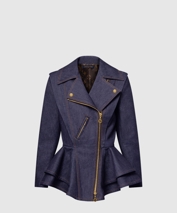 [LOUIS VUITTON-루이비통]데님 플라운스 바이커 재킷 1AHGXK