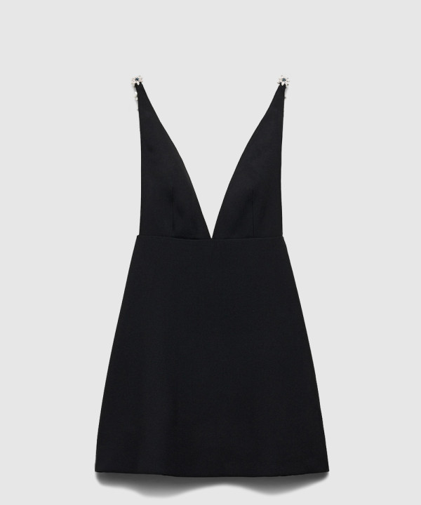 [PRADA-프라다]자수 장식의 사블레 미니 드레스 P3O34R