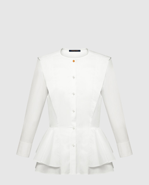 [LOUIS VUITTON-루이비통]포플린 페플럼 블라우스 1AHHMN