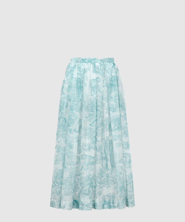 [DIOR-디올]Dioriviera 플레어 미디 스커트 441J9